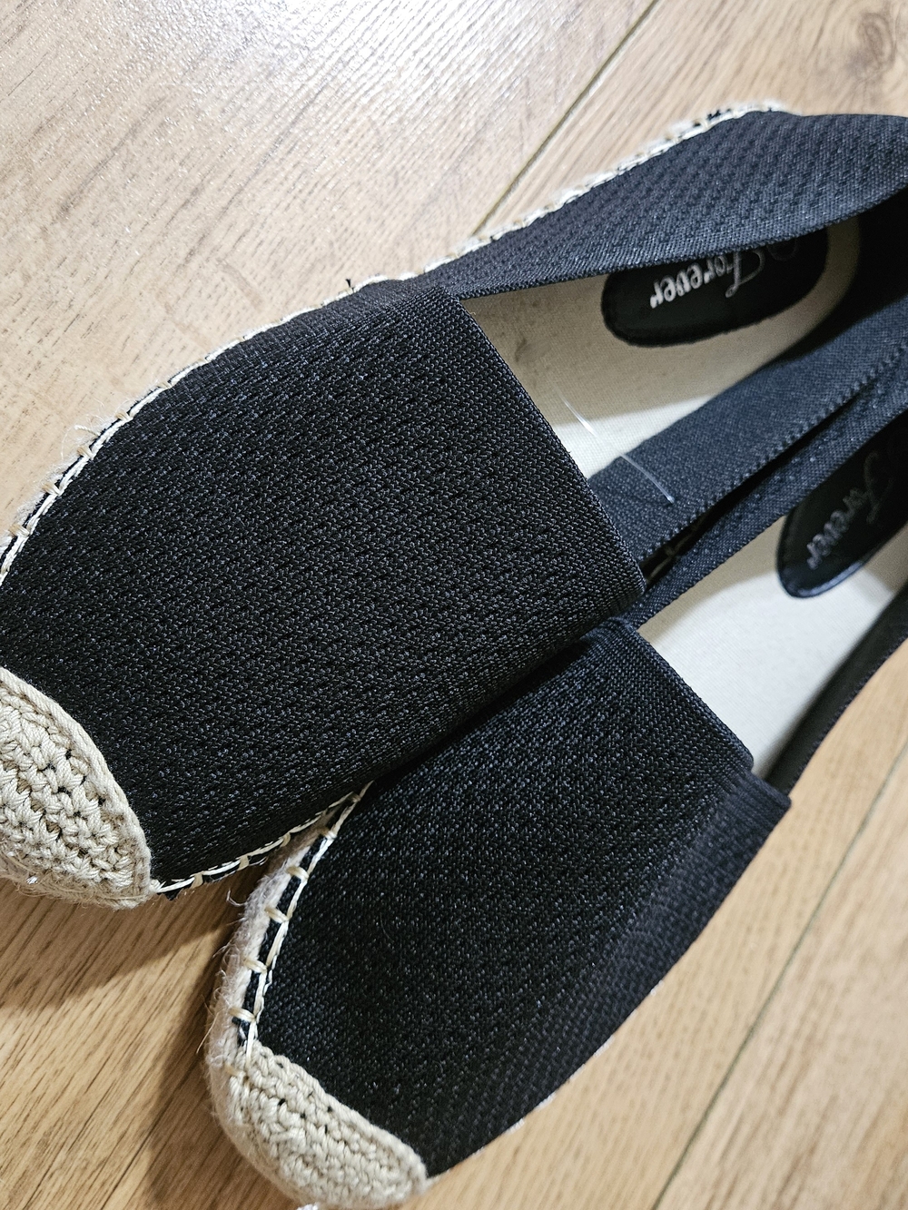 Casual Black Forever Espadrille Slip-On Shoes -